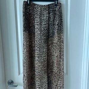 Leopard Print Maxi Skirt with Built-in Shorts